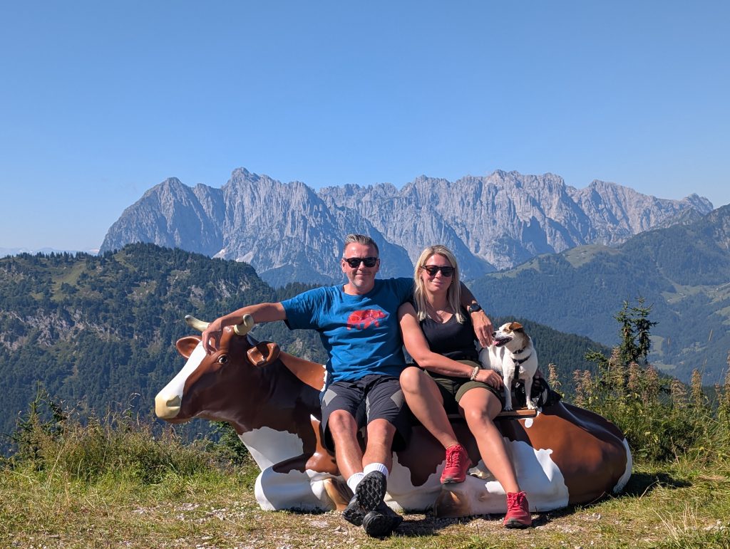 Eva, Robert und Tyson vor dem Wilden Kaiser