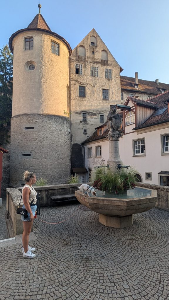 Burg Meersburg mit den markanten Steintürmen über der Altstadt